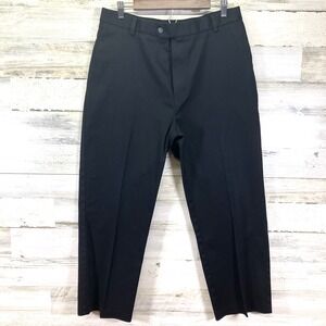 Roundtree & Yorke Mens Black travelSMART Classic‎ Fit Flat Front Pants 36x27